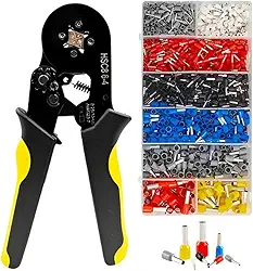 Alicate Crimpador Profissional com Kit de 1250 Terminais Tubulares e Ilhós (0,25-10 mm²) Ferramenta de Alta Precisão para Crimpagem de Cabos e Conectores