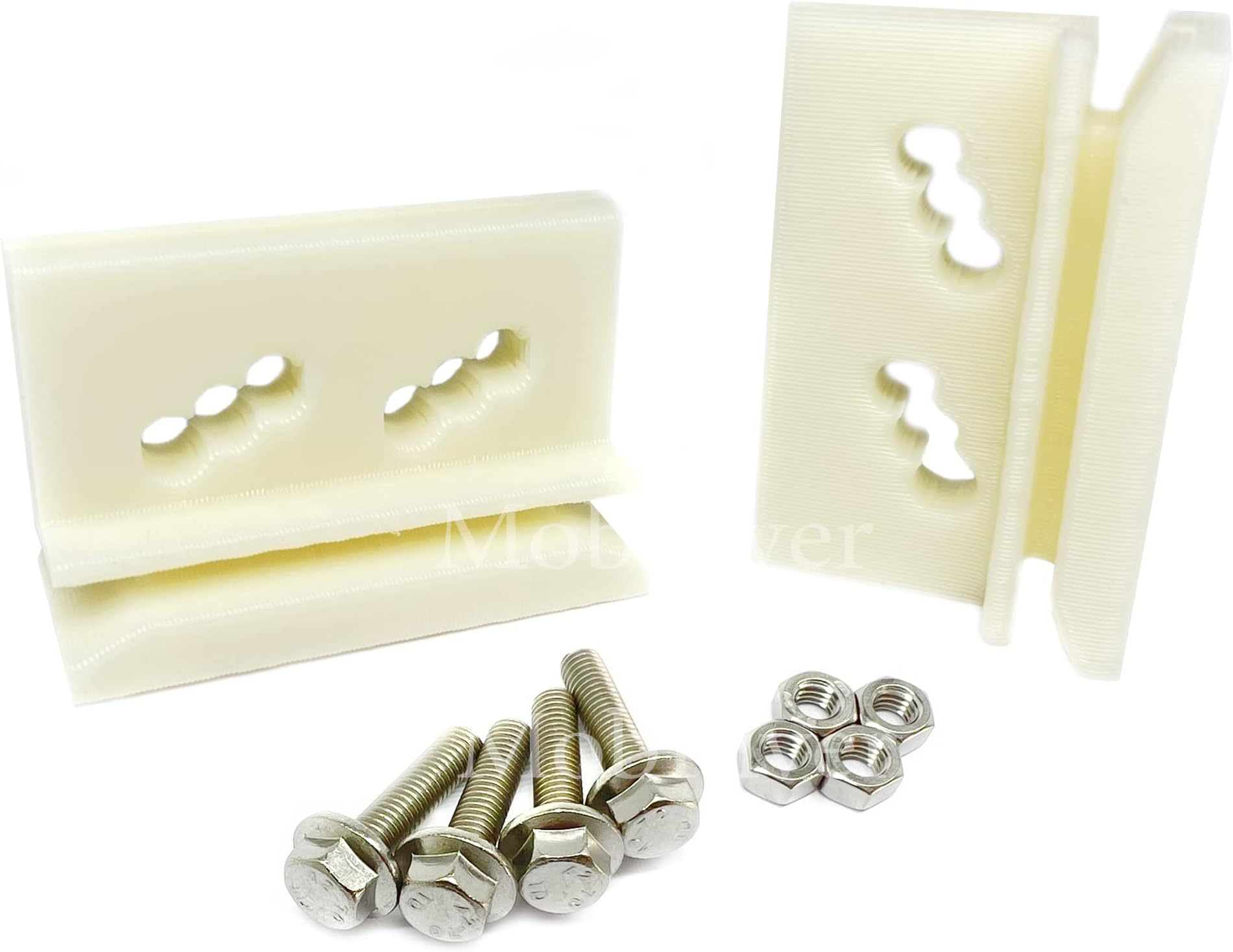 A Pair of Mobriver Reinforced Hinge Runner Glide for Spacemaker Treco Metal Shed Door A67 Replacement ABS White