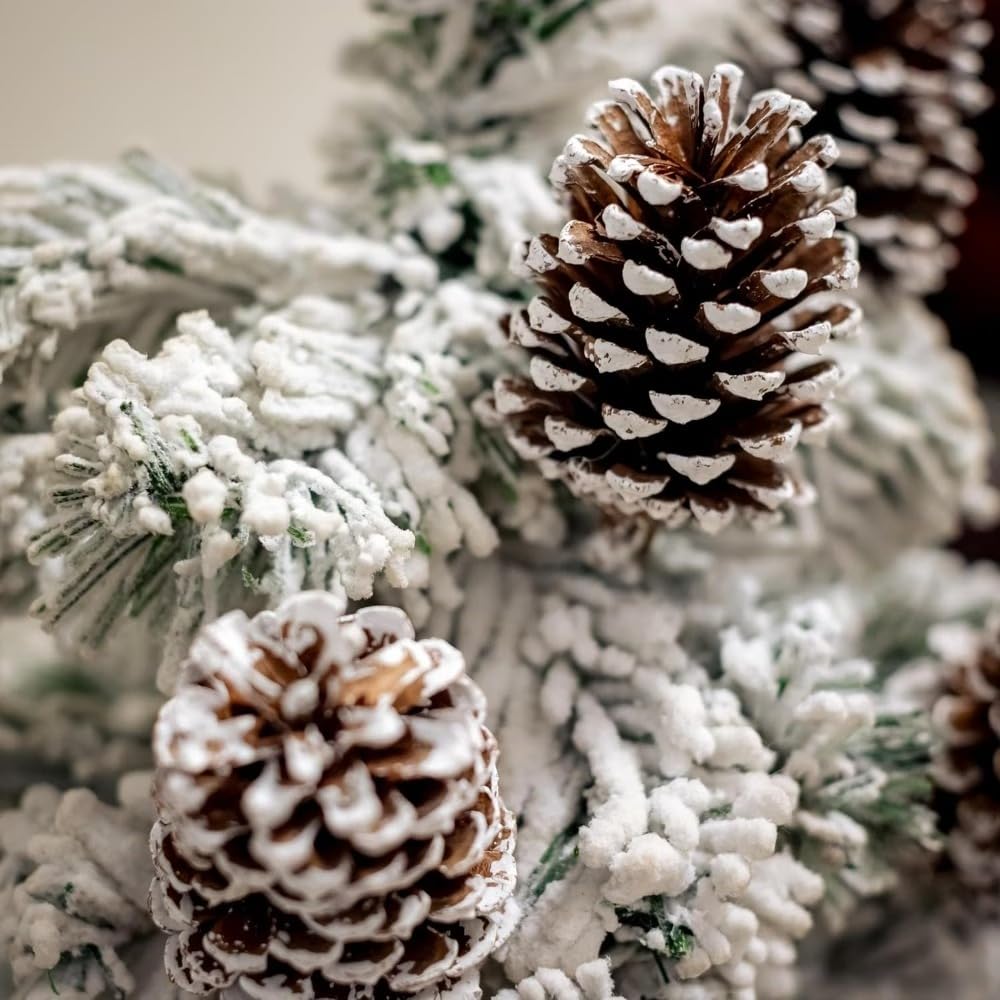 White Wood Pine Cones - Christmas Baubles & Ornaments -3 White Wood Pine Cones - Christmas Baubles & Ornaments -3