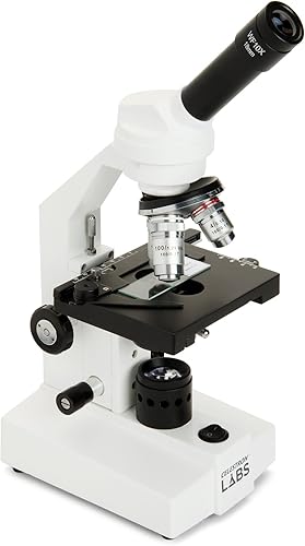Miniatura 2 de Celestron Celestron Labs - Microscopio compuesto de cabeza monocular - Aumento de 40-2000x - Etapa mecánica ajustable - Incluye 2 oculares y 10