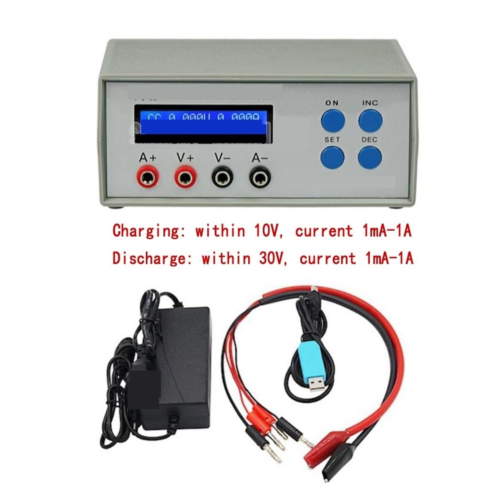 Tester Batterie, EBC-A05+ Caricabatterie for tester di carico elettronico for prestazioni di potenza della capacità della batteria for computer con batteria portatile Uscita 5V,Tester Pile