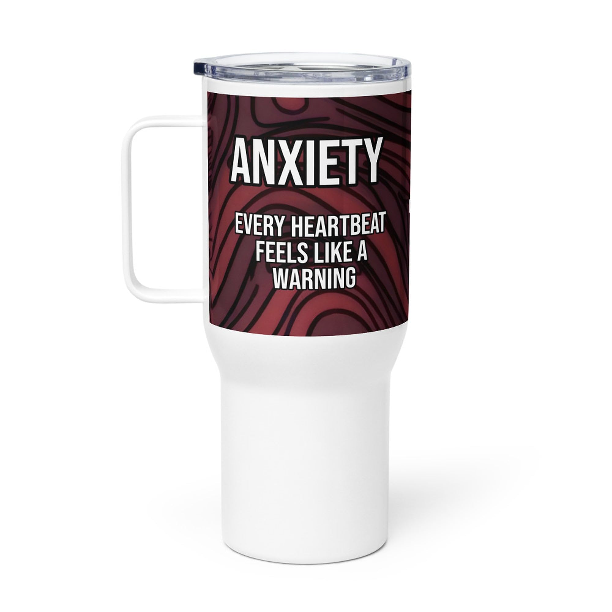 Taza de Viaje Ansiedad con Asa, Regalo para Personas con Trastorno de Ansiedad