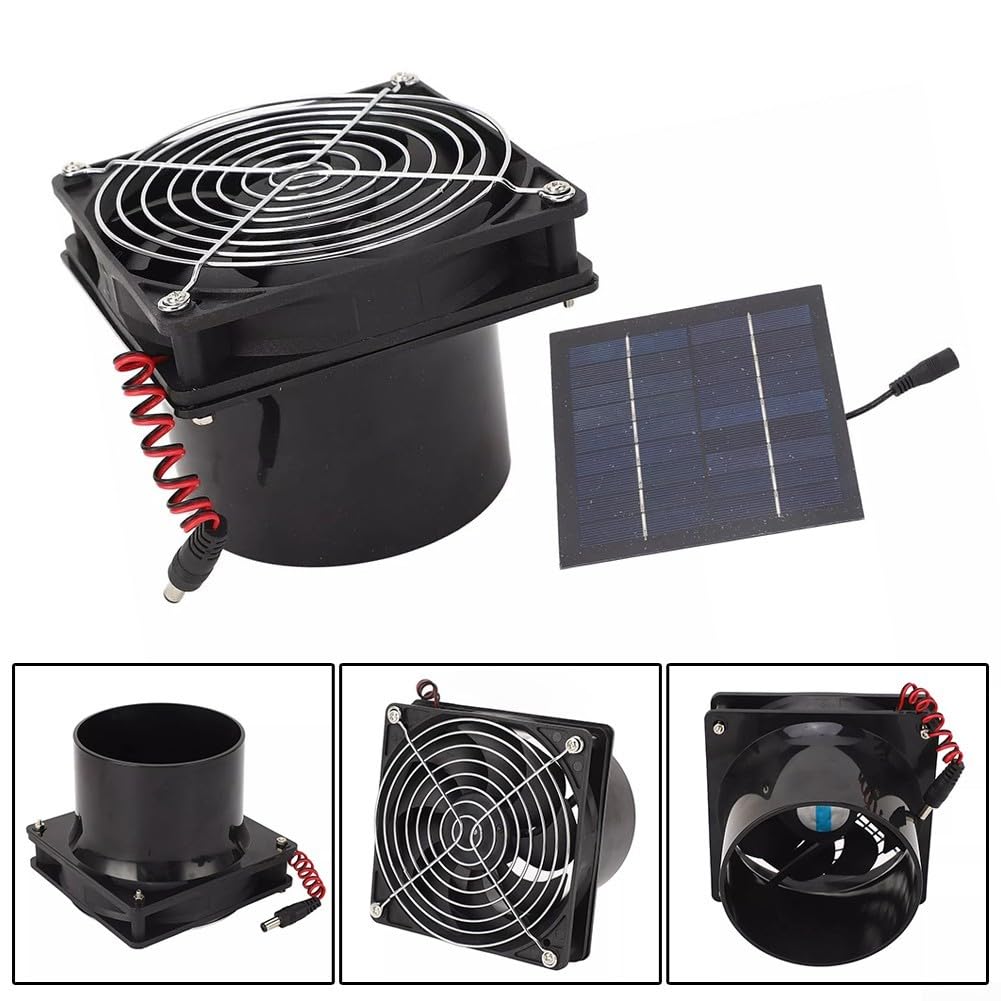 Kit di ventilatori a pannello solare, serra solare da 50 W con ventola di scarico per piccoli pollai, serre, capannoni, case per animali domestici, scarico delle finestre