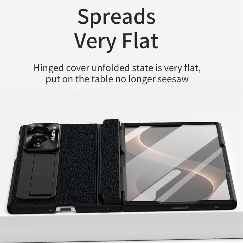Custodia in pelle con cavalletto compatibile con Samsung Galaxy Z Fold 8 (blu1)
