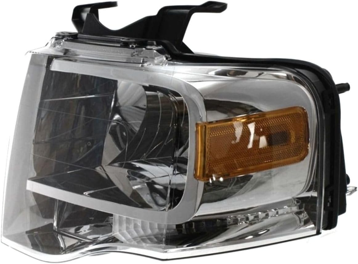 Headlight Left Side Clear Lens Chrome Interior Lens W/Bulb Headlamp for Ford for Expedition 2007-2014 Composite-Type 7L1Z13008BB- 16541800