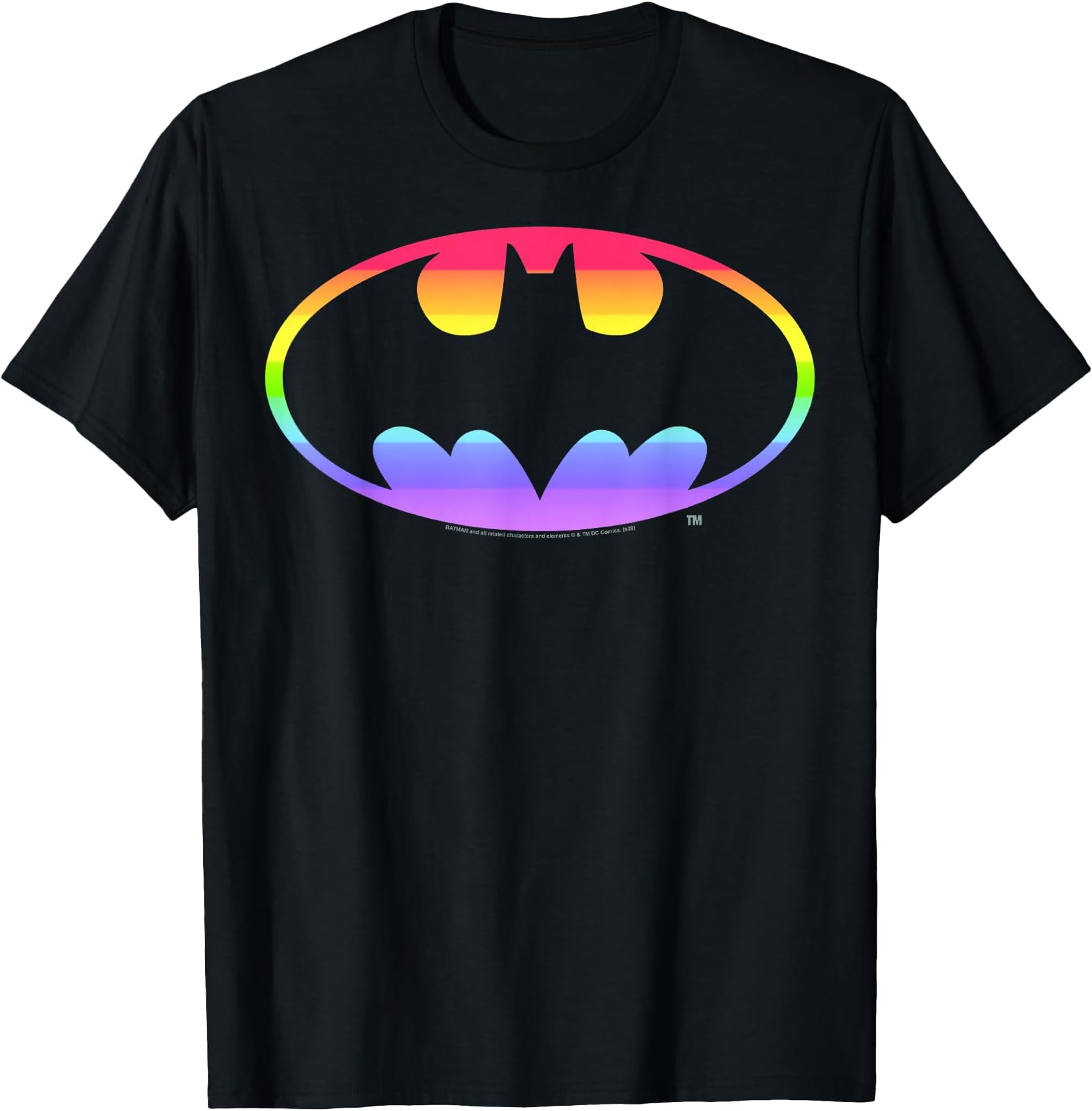 Pride Batman Rainbow Gradient Logo T-Shirt Small