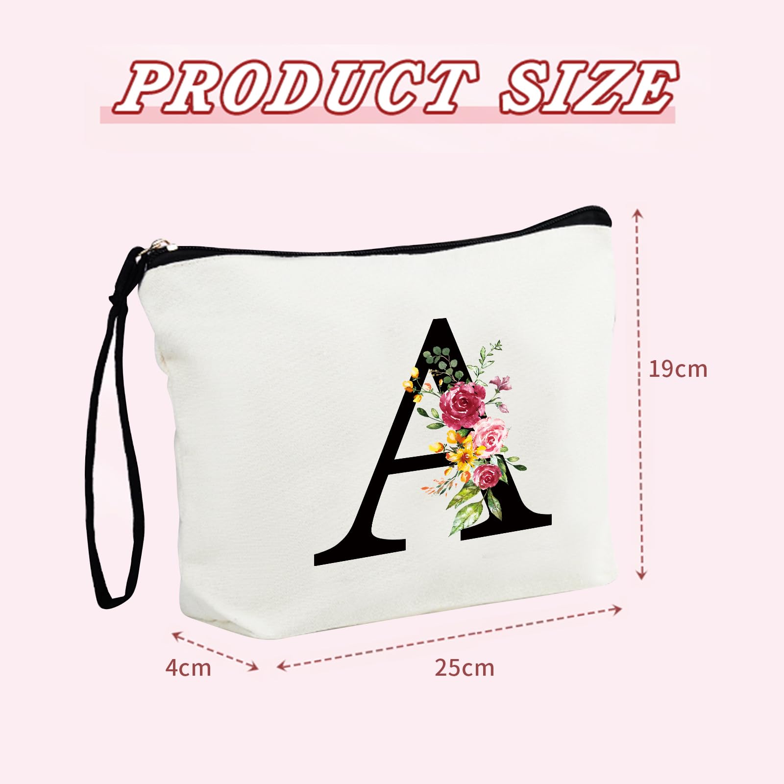 Grande Borsa per Cosmetici per donna Personalizzata Iniziale, Pochette Trucchi Viaggio, Trousse Trucchi Organizer Cosmetici, Regalo Compleanno Natale Ideale per Mamm Moglie Migliore Amic（M）