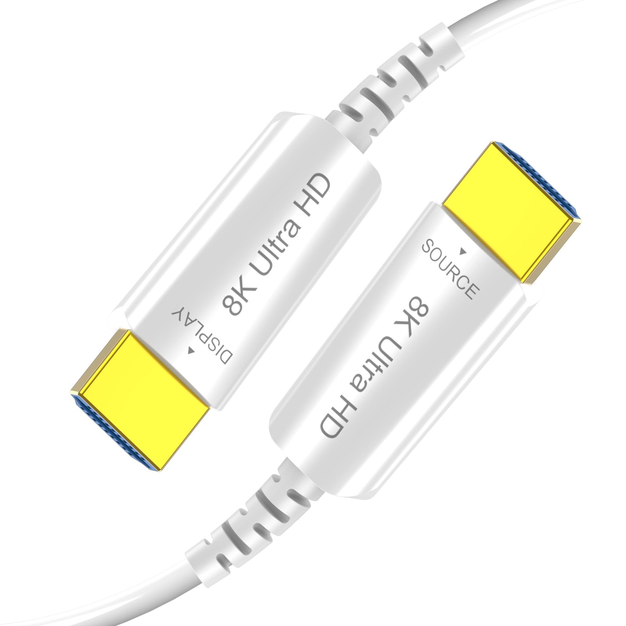 Cable HDMI de fibra óptica 8K de 30 pies, 8K a 60Hz 4K a 240Hz, cable HDMI delgado extralargo de 48 Gbps de ultra alta velocidad, HDR dinámico, eARC, HDCP 2.2 y 2.3, 3D, compatible con PS4/5/Xbox/TV