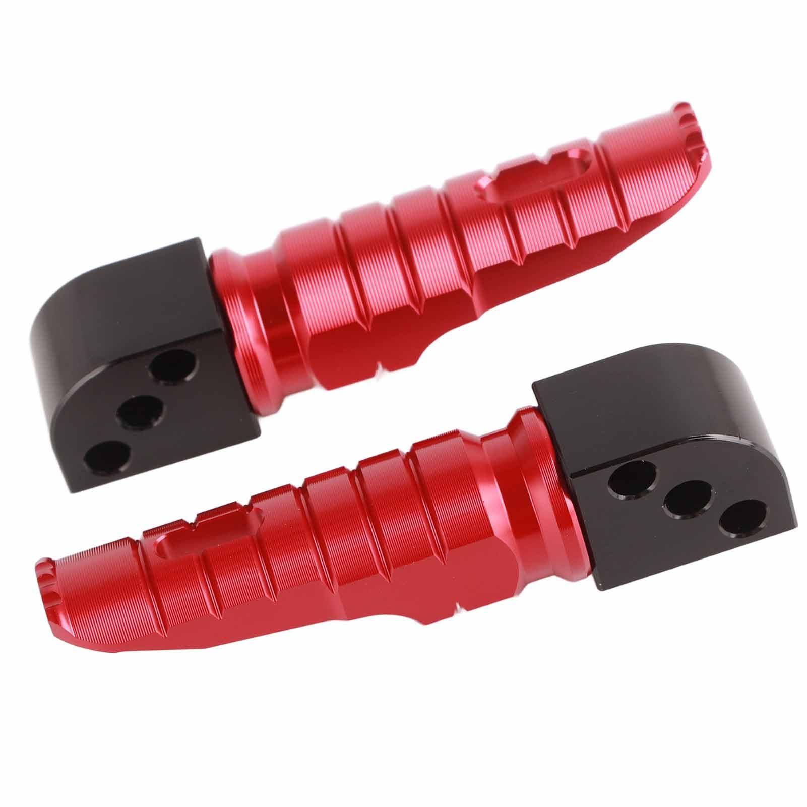Pedane Posteriori, Pedali di Ricambio in Lega di Alluminio Anodizzato per Moto, con Superficie Antiscivolo, Adatti per Z800 Z650 Z900 Z1000SX 250 300 400 650 (rosso)