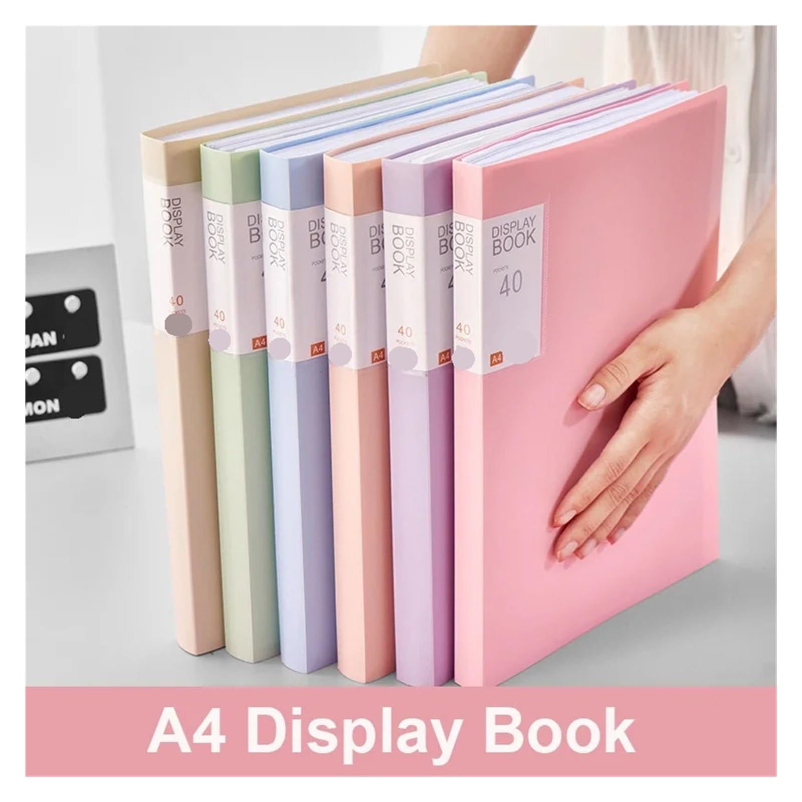 Carpeta de archivos A4 de 2 piezas, libro de exhibición, 30/60 páginas, bolsa organizadora de documentos de papel transparente, papelería, suministros escolares de oficina Carpetas De Fundas A4(Light