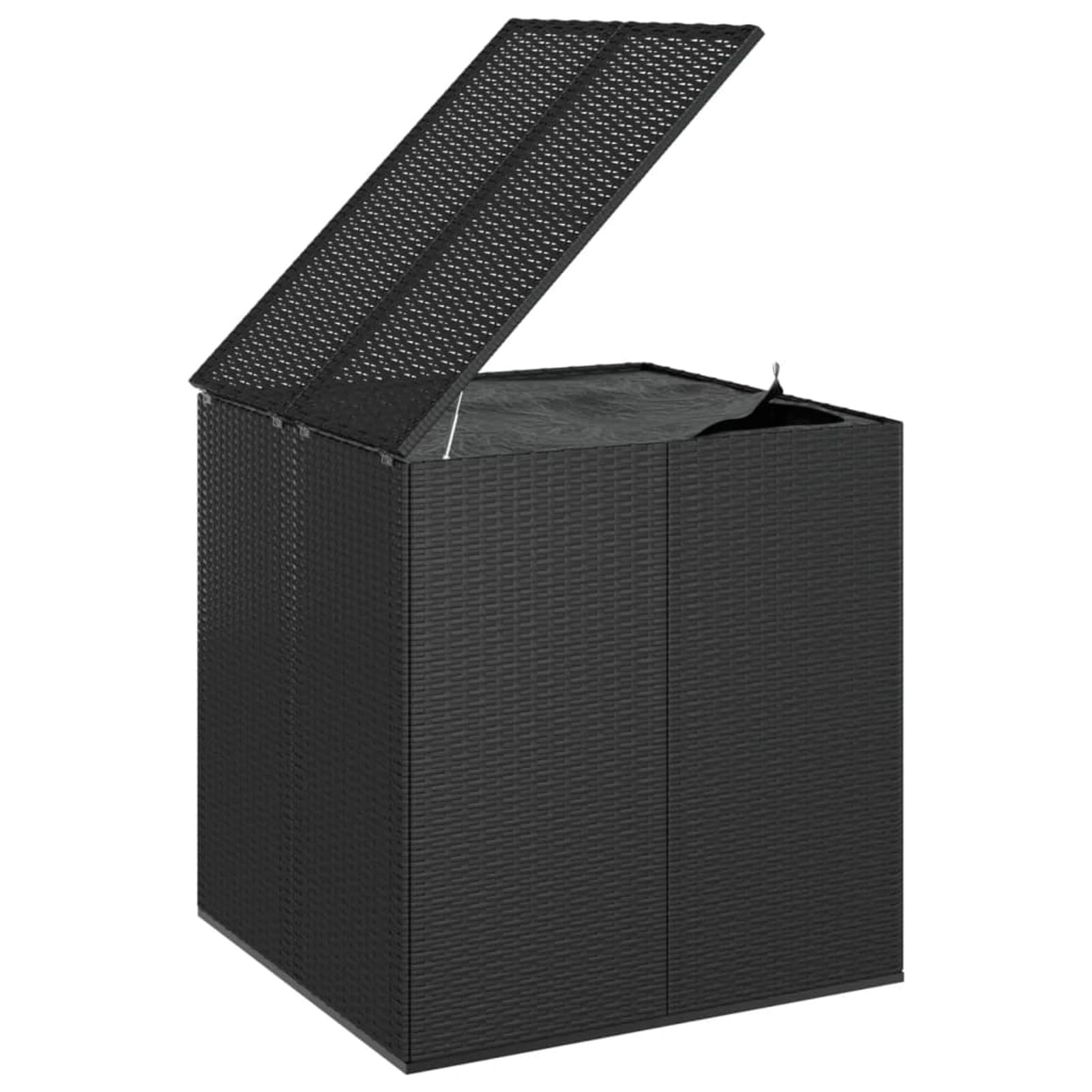 Baule Da Giardino Festnight In Rattan PE – 100x97,5x104 Cm, Grigio, Con Fodera Impermeabile, Meccanismo A Gas, Per Cuscini E Accessori Esterni