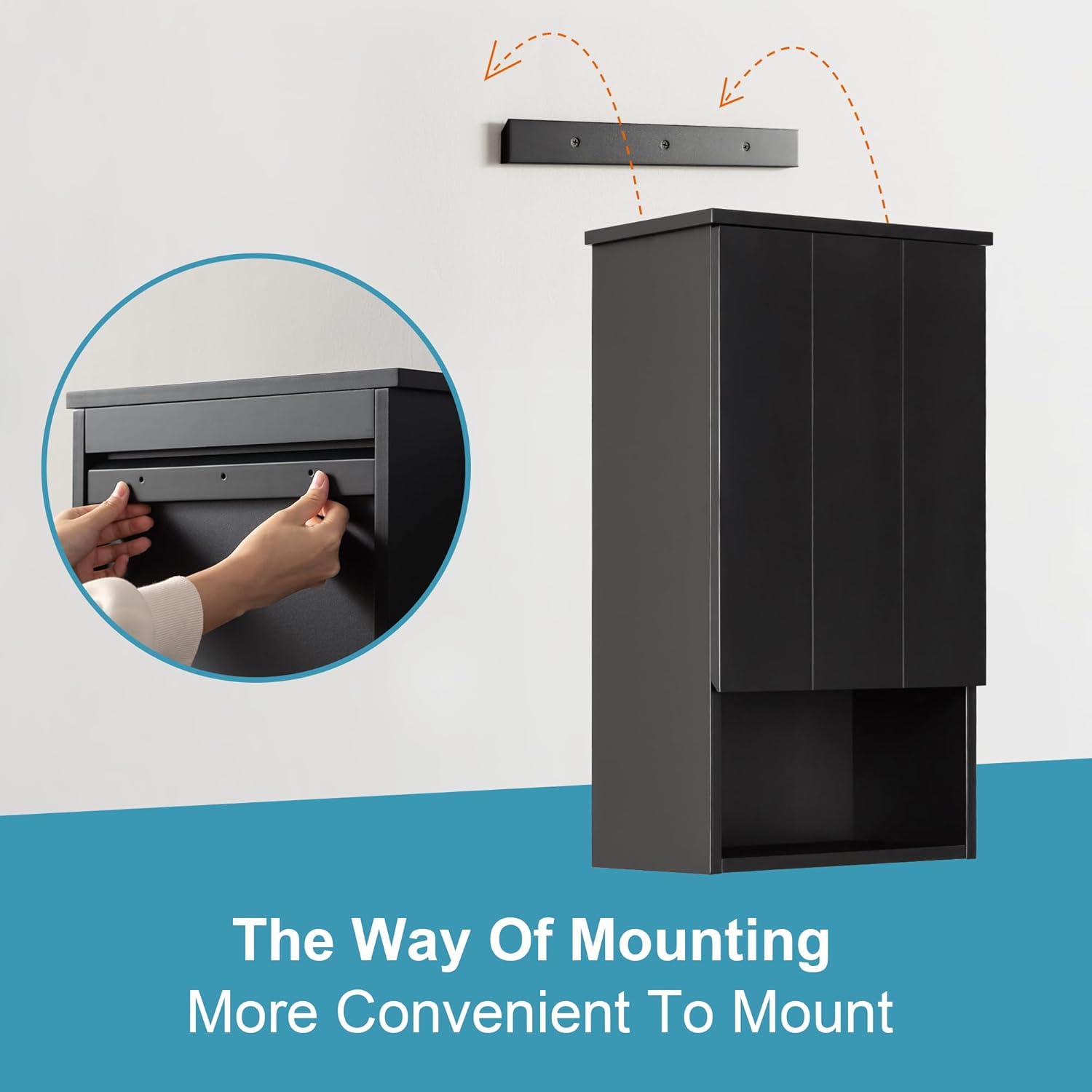 VANIRROR Bathroom Wall Cabinet with Single Door, Soft-Close Hinges, 15x27 inch Wooden Medicine Cabinet for Small Kitchen, Laundry, Entryway, Durable MDF Construction