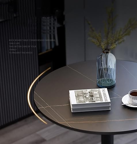 Miniatura 8 de Mesa auxiliar de mármol, mesas auxiliares redondas de oficina con base de metal, mesa auxiliar de sofá de mármol para sala de estar, sala de