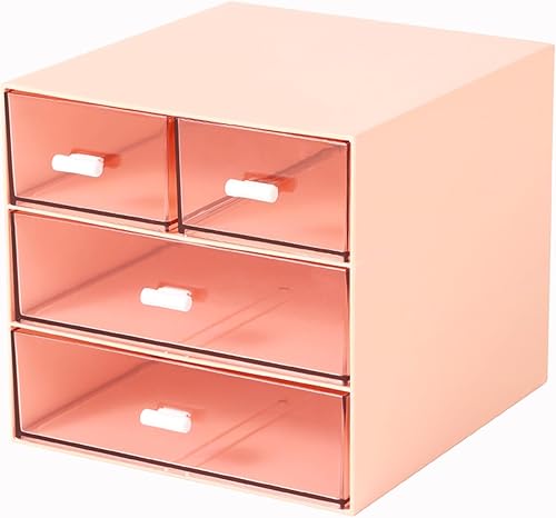 Miniatura 1 de Organizador de maquillaje con 4 cajones, organizador de escritorio, caja de almacenamiento de cosméticos para esmalte de uñas, lápiz labial,