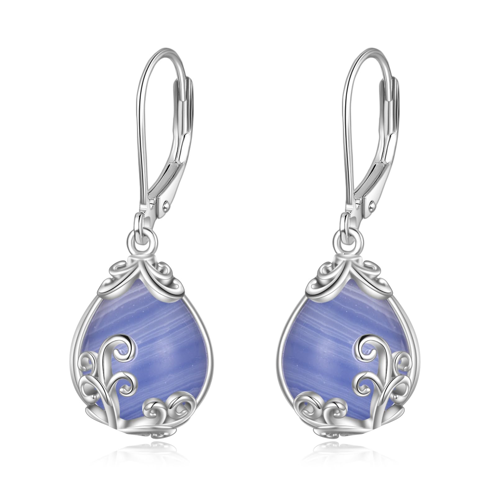 Boucles d'oreilles goutte en argent filigrane et cristal d'exception - 7
