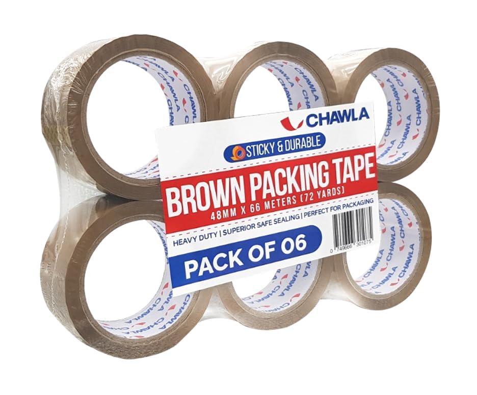 CHAWLA | 36 Rolls Brown Tape for Packing 48mm x 66m | Brown Packing Tape Brown Parcel Tape Coffee Packaging Tape, Brown Tape Heavy Duty, Packing Tape for Moving House, Box Tape, Brown Tape Roll