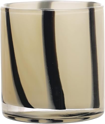 Miniatura 7 de Bloomingville Candelabro redondo de cristal con rayas, color crema y negro