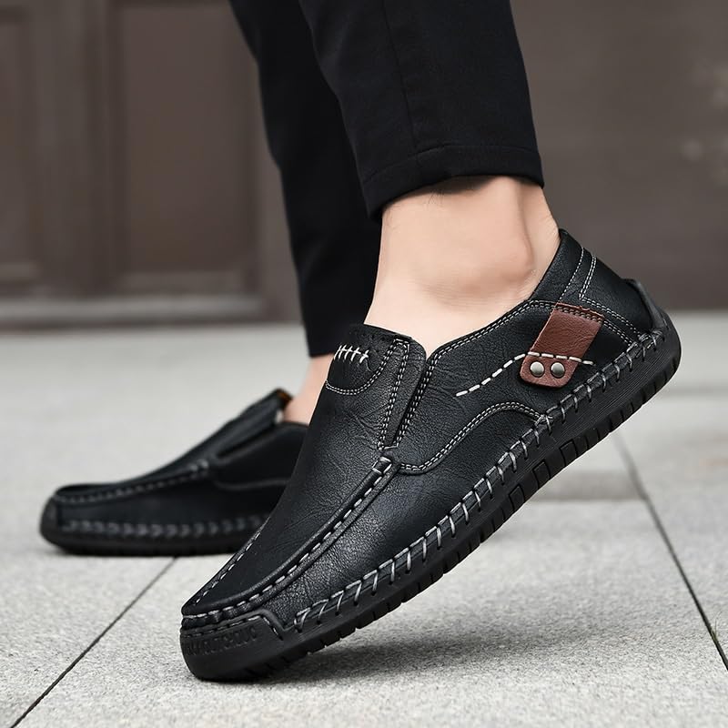 The First Young Shoes Men, Men’s Handmade Premium Leather Slip-On Driving Boots Travel & Outdoor3
