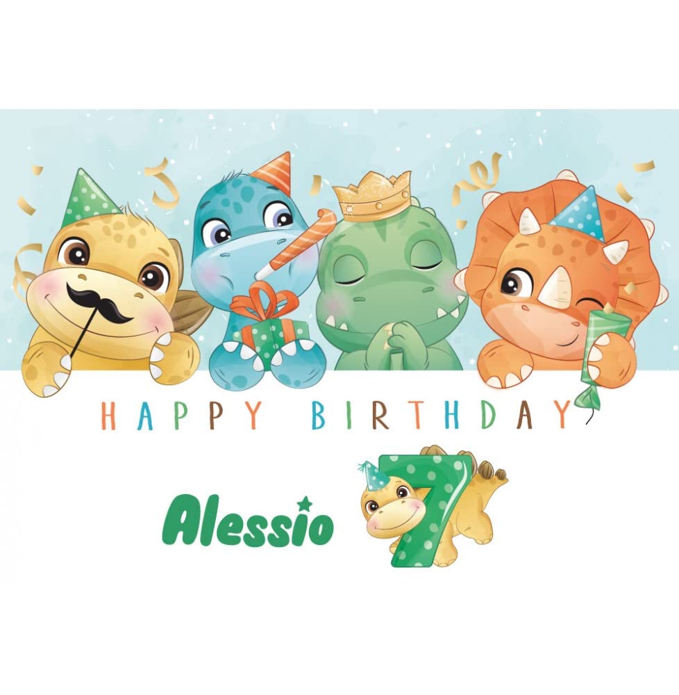 BANNER STRISCIONE PERSONALIZZATO CON NOME E NUMERO- BUON COMPLEANNO dinosauri- ANCHE DA ESTERNO - BANNER PVC DA ESTERNO GARANZIA 5 ANNI (400X150 CM)