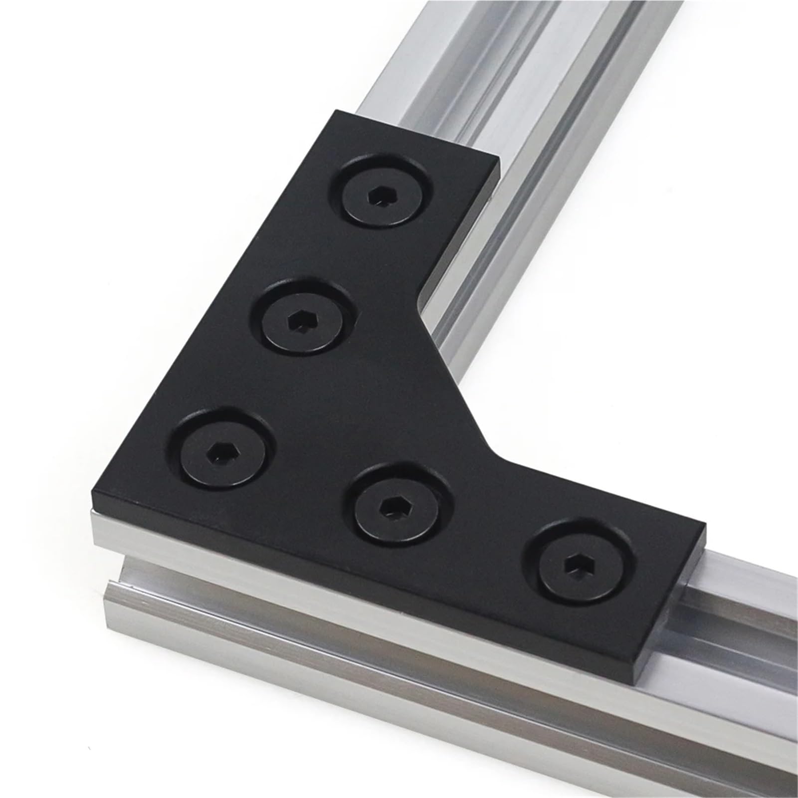Escuadras Metalicas 4 piezas de 5 orificios 90 grados for placa unión esquina, tira conexión for perfil aluminio(L5-Silver)