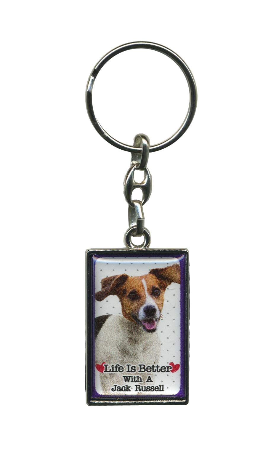 Metal Keyring - Life Is Better With A Dog (Jack Russell Terrier)