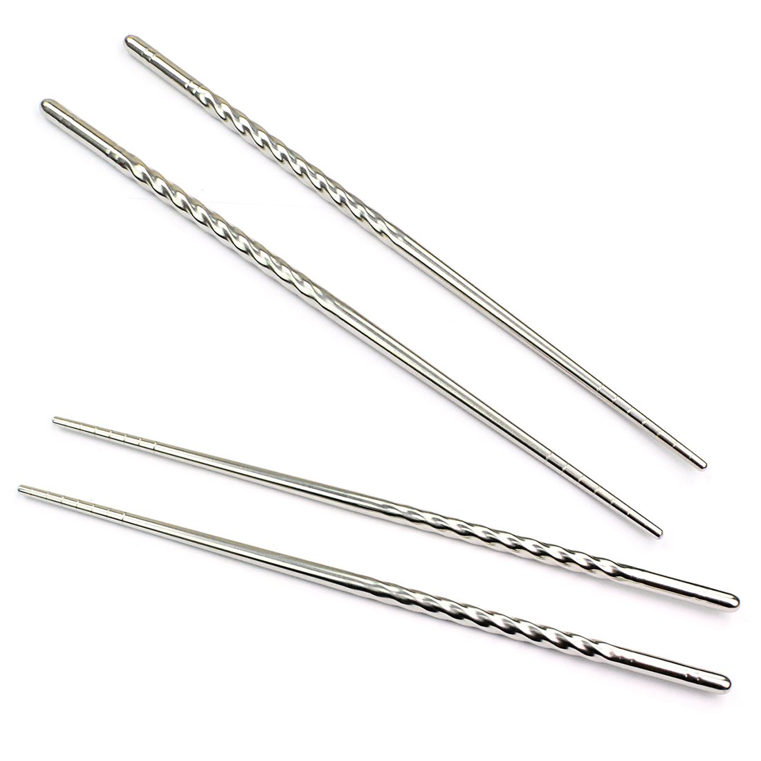 Stainless Steel Spiral Chopsticks, 20 Pairs