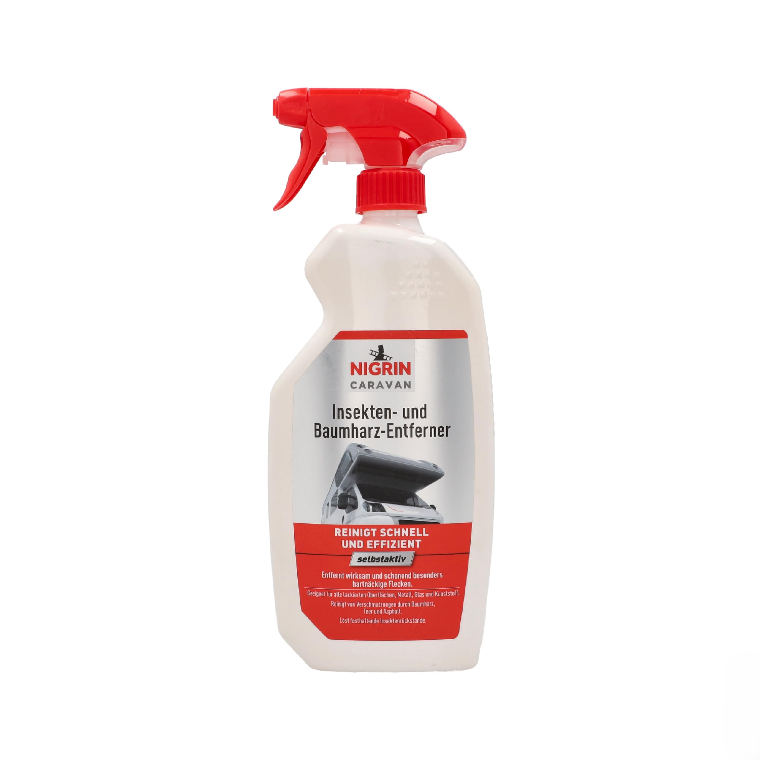 NIGRIN CARAVAN Insect and Tree Resin Remover, Cleans Quickly and Efficiently, Suitable for All Painted Surfaces, Metal, Glass and Plastic, Removes Sticky Insect Residues, 0.75 L