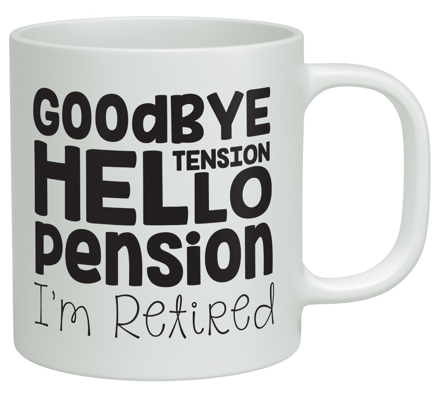 Shopagift White Goodbye Tension Hello Pension Funny Retirement Leaving 10Oz Novelty Gift Mug Cup