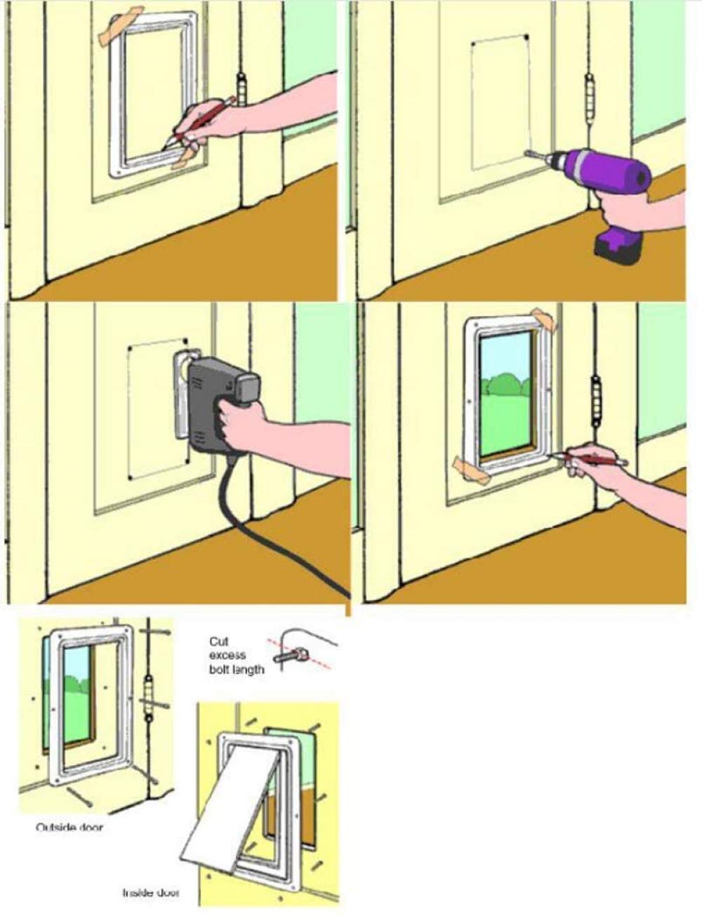 CLQ Katzentür Katzentür Hundetür der Eingang und Ausgang Haustiertür Haustierzubehör Easy Install Tunnel Extender für alle Haustiere