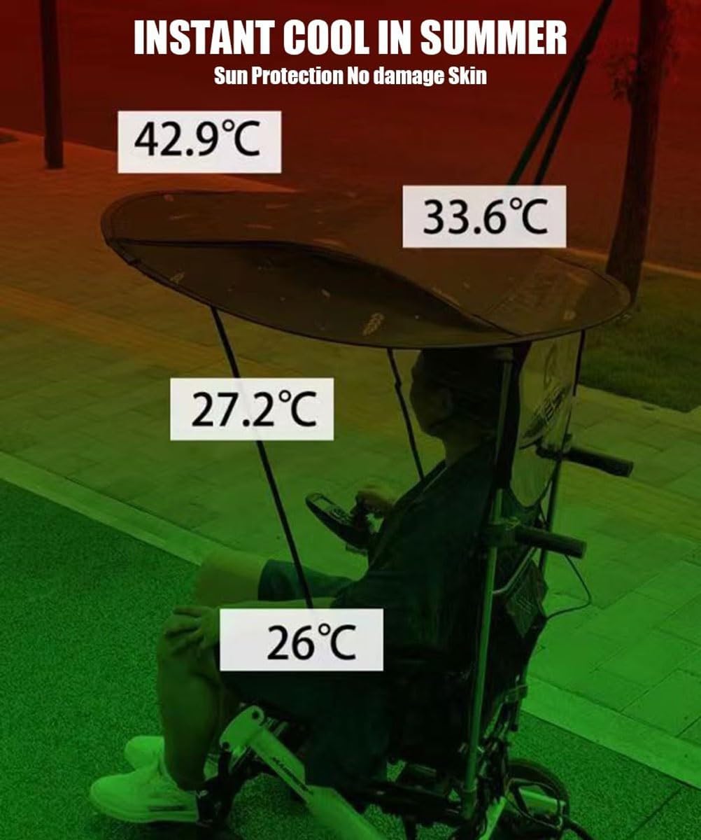 Paraguas Eléctrico Para Silla De Ruedas Toldo Cubierta Para La Lluvia Parasol Ajustable Para Exteriores Soporte Para Paraguas Para La Mayoría De Las Sillas De Ruedas