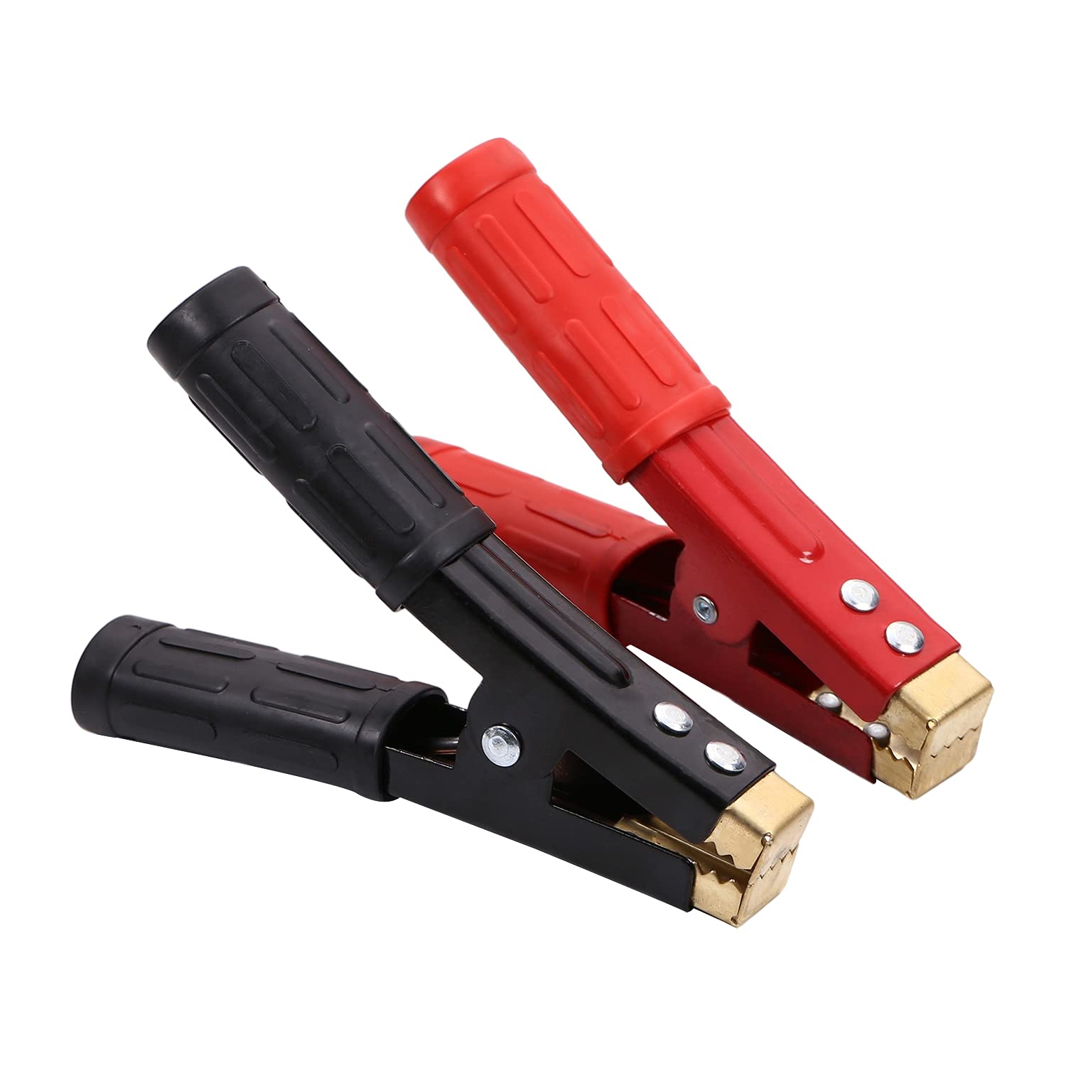 Fielect 2Pcs 500A Heavy-Duty Insulated Alligator Clips,Battery Crocodile Electrical Test Clamps,Battery Charger Clamp for Car Auto Vehicle Boat Red and Black