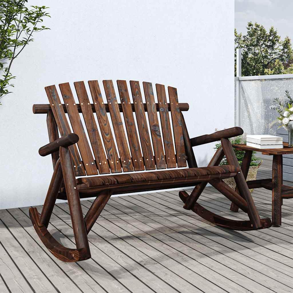 Fengshui Huśtawka ogrodowa 2-osobowa z litego drewna świerkowego 123 x 96 x 102 cm