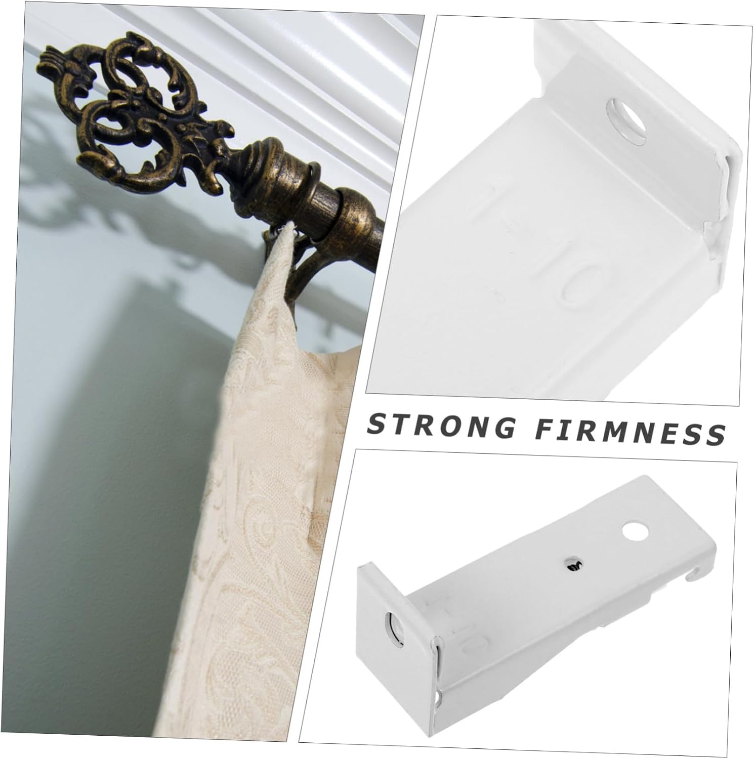 Vaguelly 10pcs Curtain Track Installation Code Brackets for Drapery Rods Wall Ceiling Mount