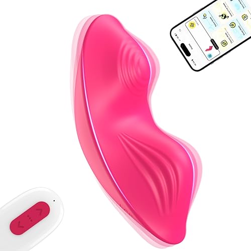 App Remote Control Wearable Panty Clitoral Vibrators, G Spot Butterfly Vibrators with 9 Vibration Massager, Waterproof Magnetic Charging Sex Toys for Women or Couples (Rose)