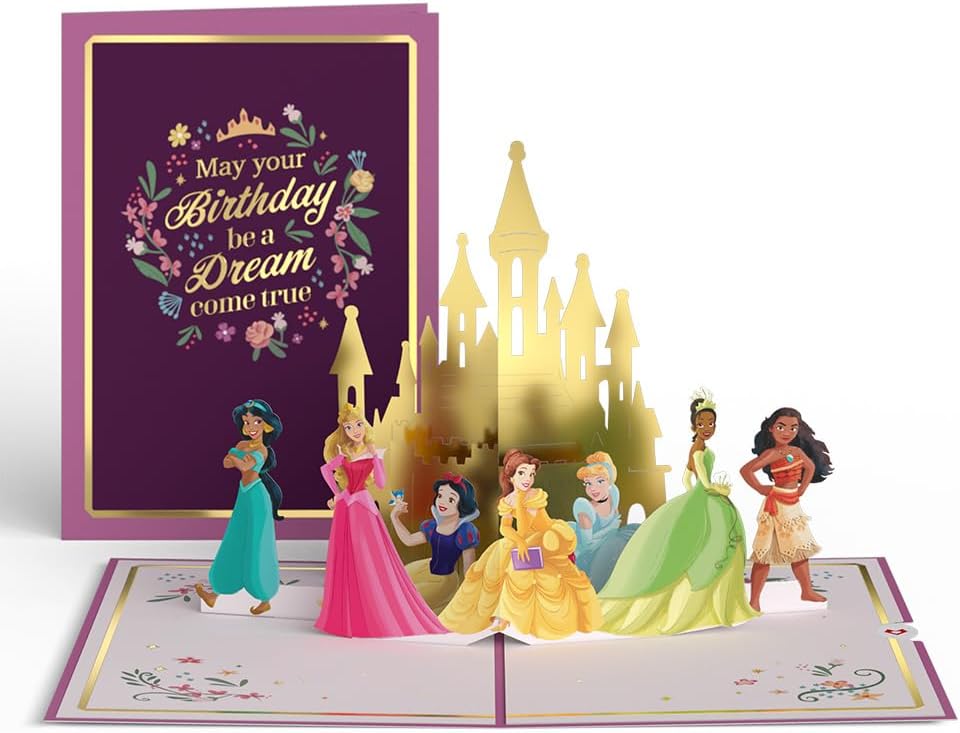 Lovepop Happy Birthday Pop-Up Card for Her and Him- 3D Disney Birthday Greeting Cards for Boys, Girls, Men, Women - Dream Come True - 5" x 7" Disney Princess Card - Blank Note Card & Envelope Included - Image 2