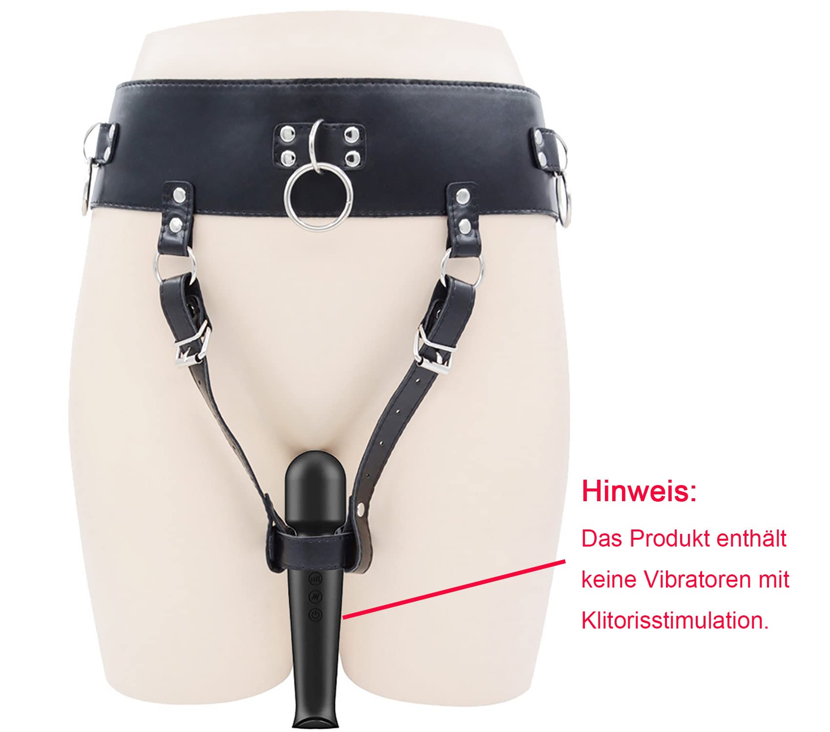 Cinturón de castidad Chastity Belt de piel para masajeador Magic Wand