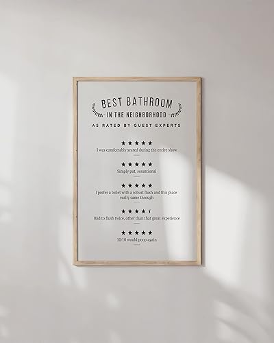 Miniatura 240 de HAUS AND HUES Decoración Divertida de Baño – Arte de Pared de Barba y Mullet, Letrero Humorístico de Baño, Impresión de Pared Divertida para Baño o