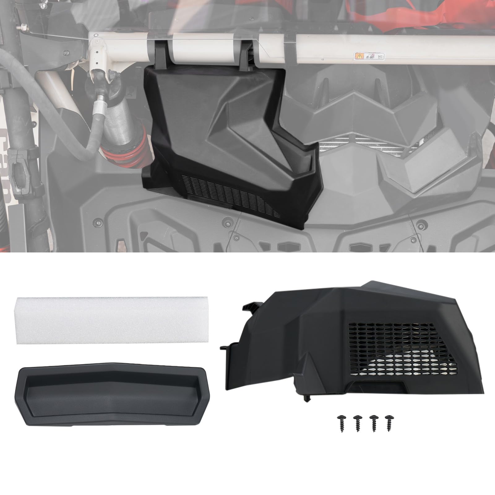 A & UTV PRO Noise Reduction Kit for Can Am Maverick X3 2017-2024 2025, Upgrade Plastic Air Clutch Intake Relocation for Can-Am Maverick X3 MAX Turbo R