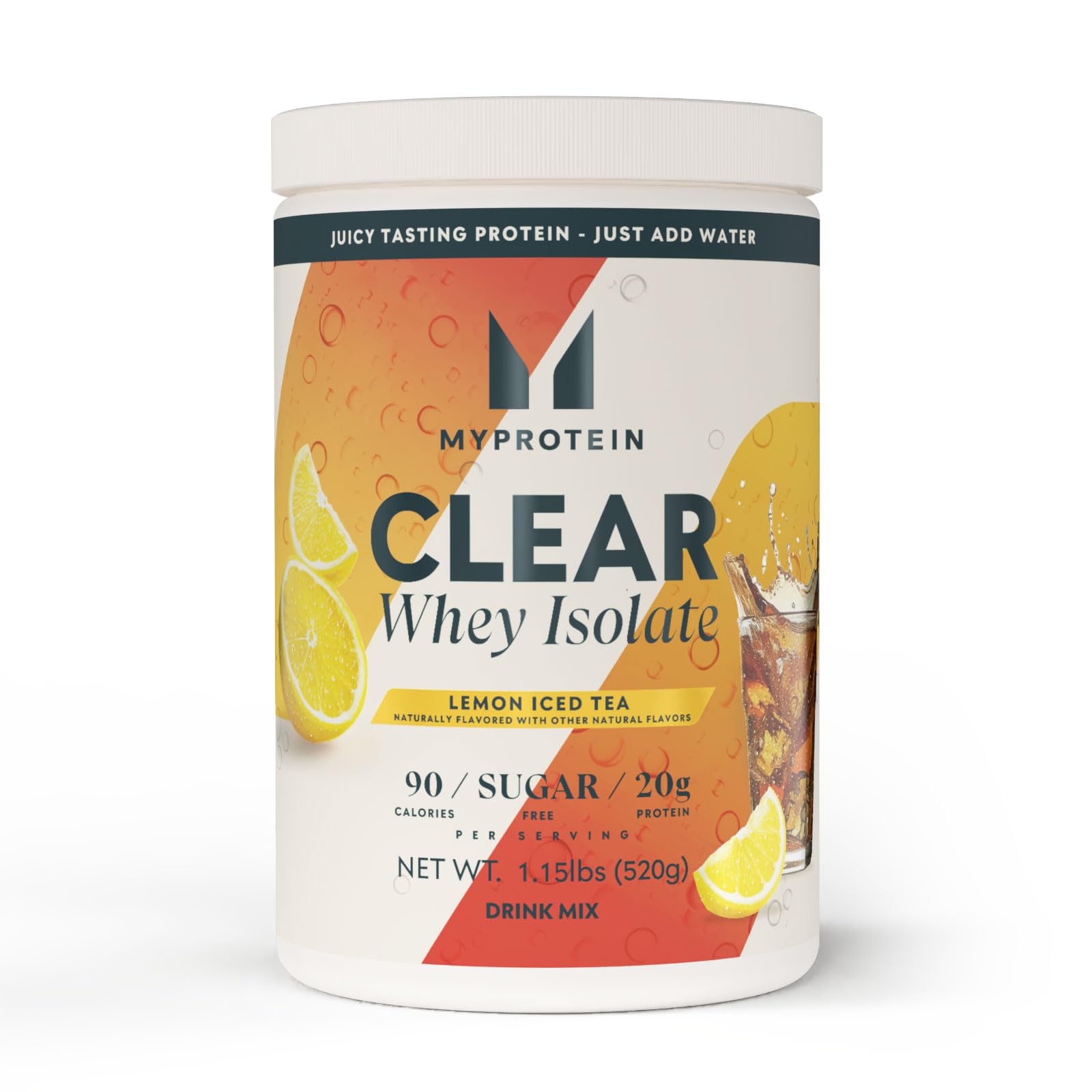 Myprotein Clear Whey Isolate Protein Powder, 1.1 Lb (20 Servings) Lemon Ice Tea, 20g Protein per Serving, Naturally Flavored Drink Mix, Daily Protein Intake for Superior Performance