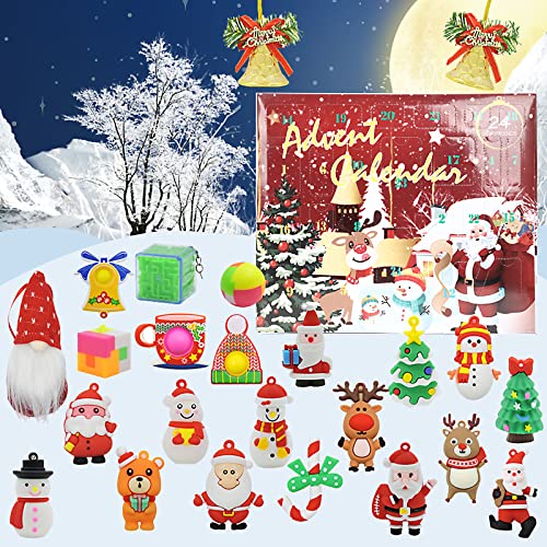 Calendrier de l'Avent 2022 - 24 jours Le Compte à rebours de Noël Comprend 24 Pendentif de Noël Cadeaux de Noël pour Garçons Filles et Adultes Cover