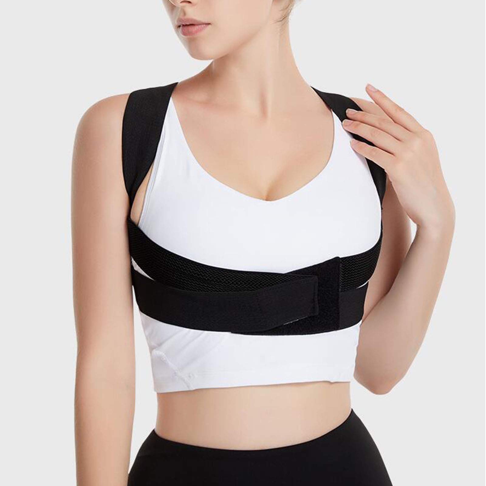 Corrector de Postura Lumbar Lumbar Corrección de Postura Atrás de Apoyo para Hombres para Hombres y niños Mejoran la Mala Postura, Negro, S