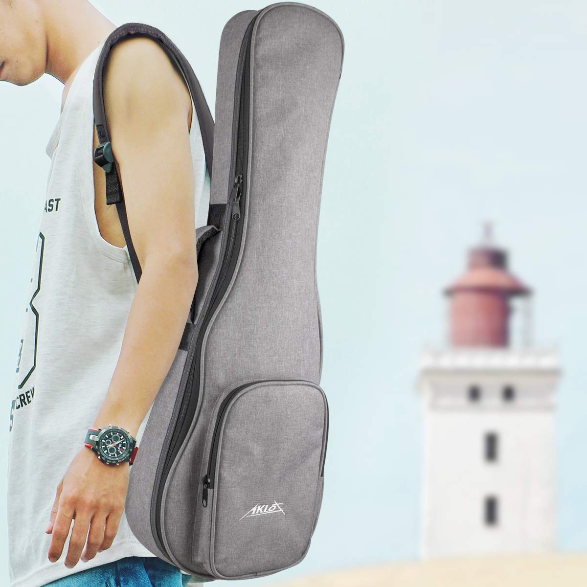 AKLOT Custodia con maniglia per il trasporto di ukulele