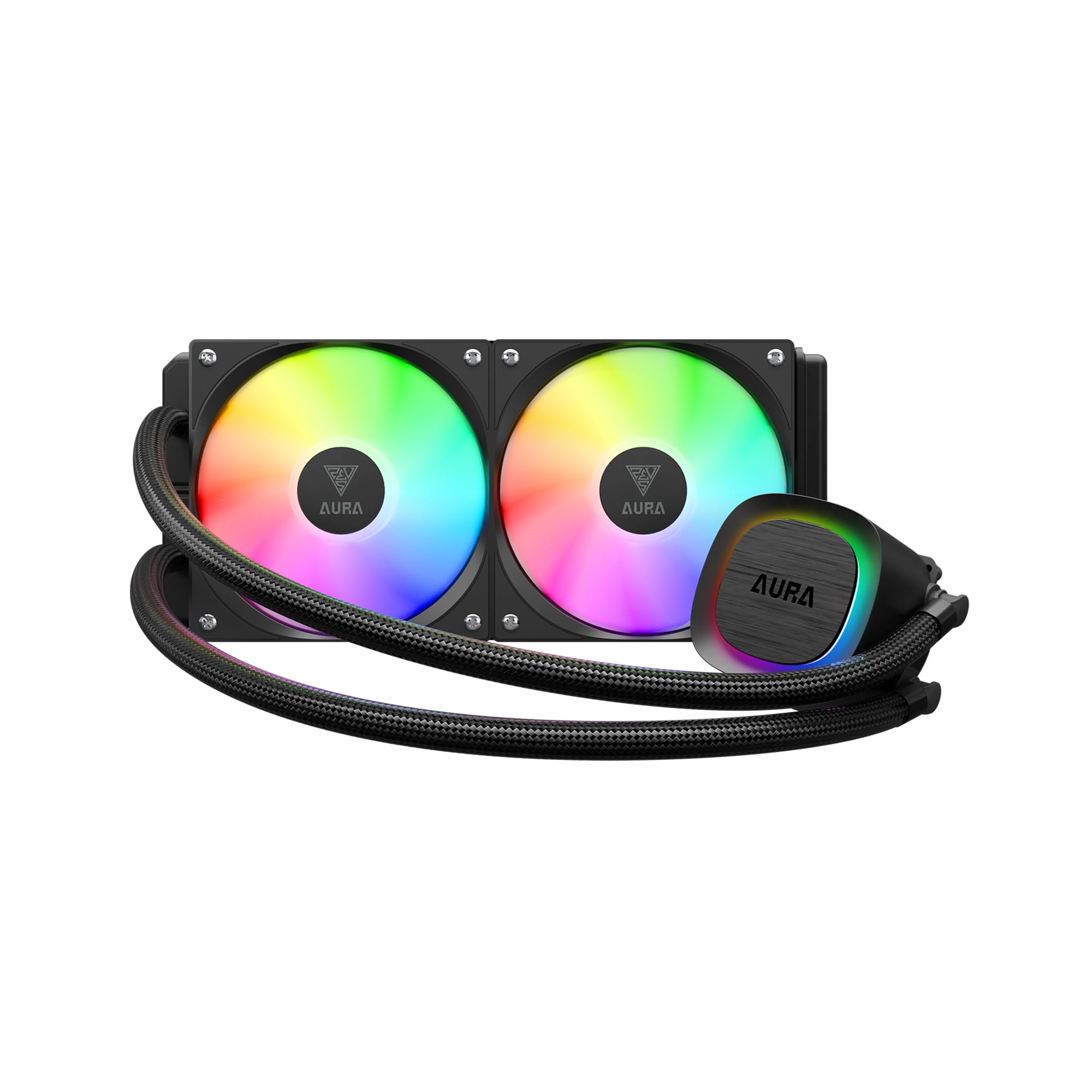 GAMDIAS Dissipatore Liquido 240mm, Design Nascosto dei Cavi, Ventola ARGB PWM con 30 Effetti Luminosi, MB Sync, per Intel 1700/1200& AMD AM5/AM4, Nero
