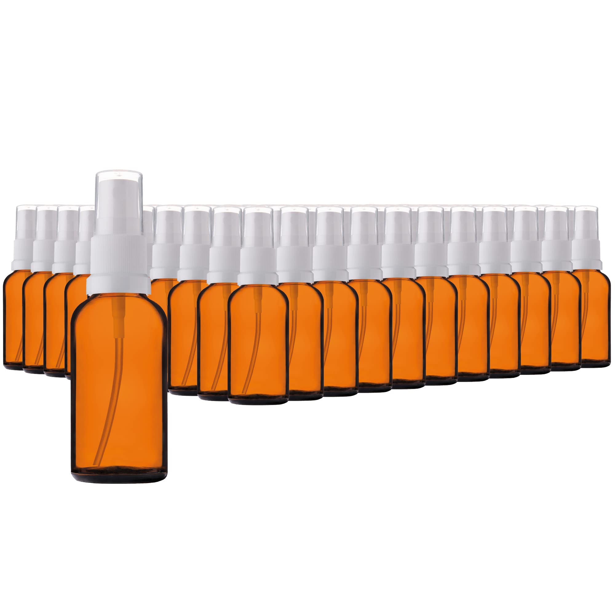Flacon Pulvérisateur en Verre Ambré - 30ml-110pcs de Pharmacie avec Atomiseur Blanc - Brun avec 5 Accessoires