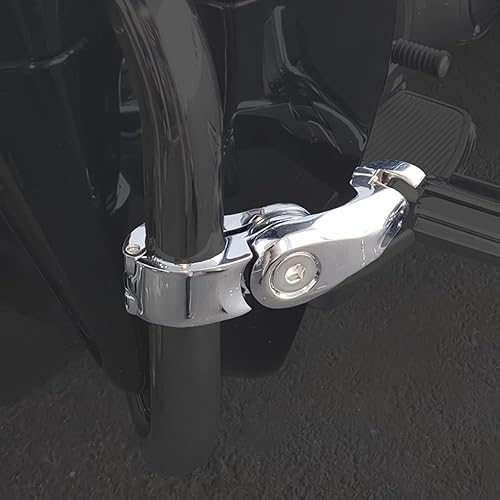 Miniatura 2 de Estriberas cortas en ángulo para motocicleta de 1.25 pulgadas, reposapiés de barra de choque con abrazaderas kit de soportes compatible con Harley
