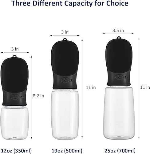 Miniatura 2 de WePet Botella de agua portátil para perros con contenedor de alimentos, 19 onzas + 6 onzas, dispensador de agua para cachorros a prueba de fugas con