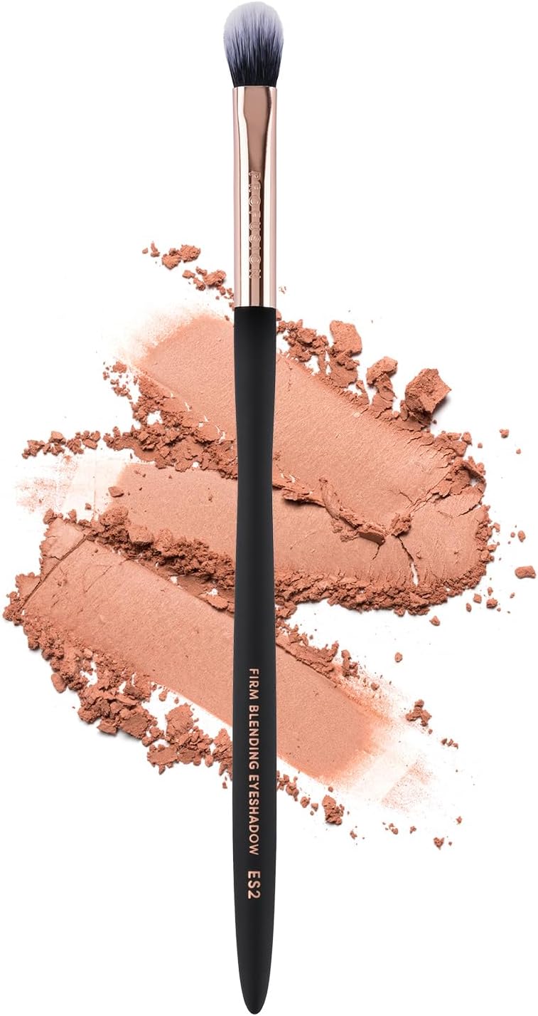 Firm Blending Eyeshadow Brush – Synthetic Fibers for Smooth Shading & Precision Blending, Waved handle Design, Vegan & Cruelty-Free Makeup Tool