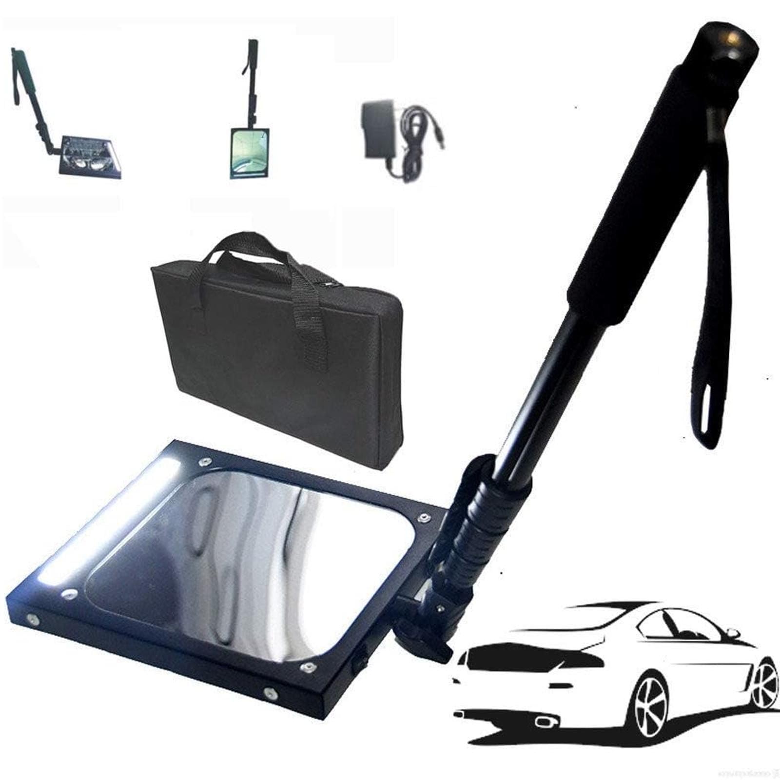 YNIYUJKL Under Vehicle Inspection Mirror-Led Light,Underbody Inspection Mirror-Adjustable Retractable Handle,Visual Vehicle Equipment Rechargeable-For Under Car,Truck,Over Sh,1pcs
