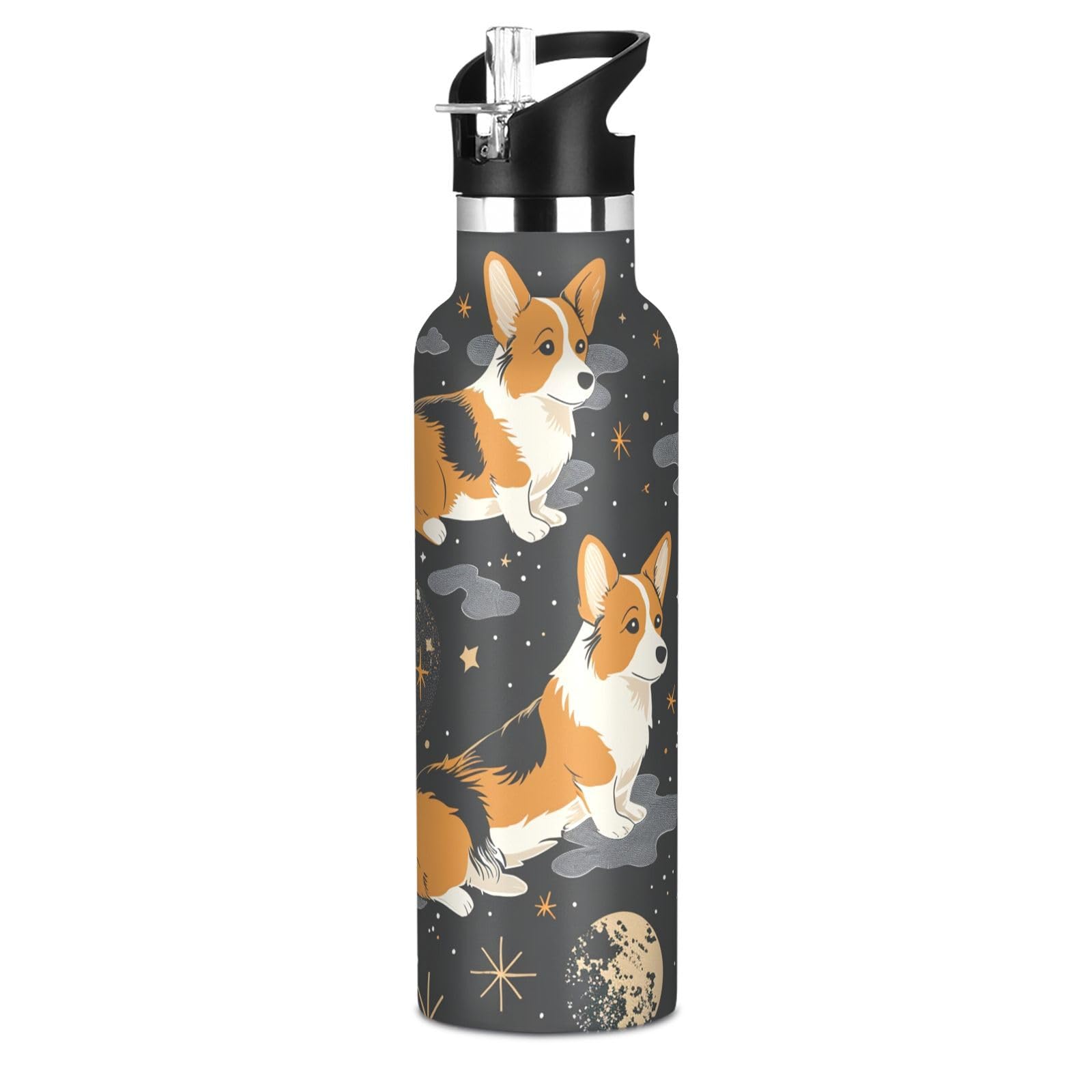 Kaaviyo Boys Pattern Puppies Starry Dogs Lovely Water Bottle Stainless Steel Jug Insulated Vacuum Cup For Girls(600Ml)