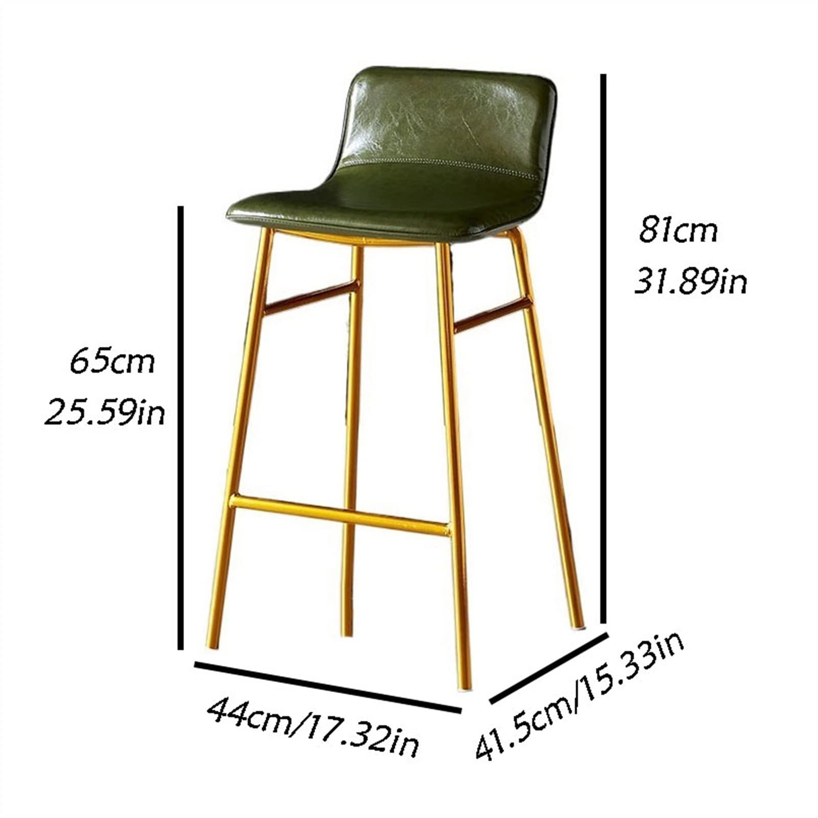 Multiuso Sedie da pranzo for la casa semplici e moderne Luce di lusso Reception Bar Seggiolone Schienale Sgabello alto in ferro in pelle Moderni(Orange)
